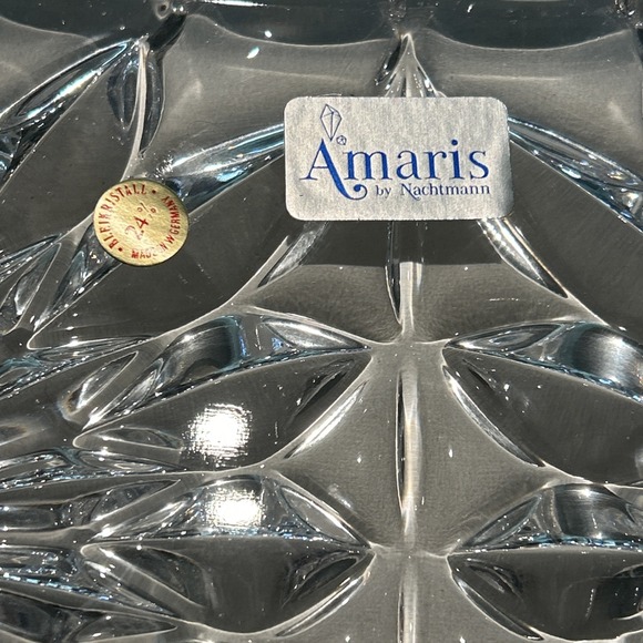 Amaris‎ by Nachtmann VERONA Crystal Platter Germany 12" VTG Cut Glass Flower NEW - Picture 2 of 8